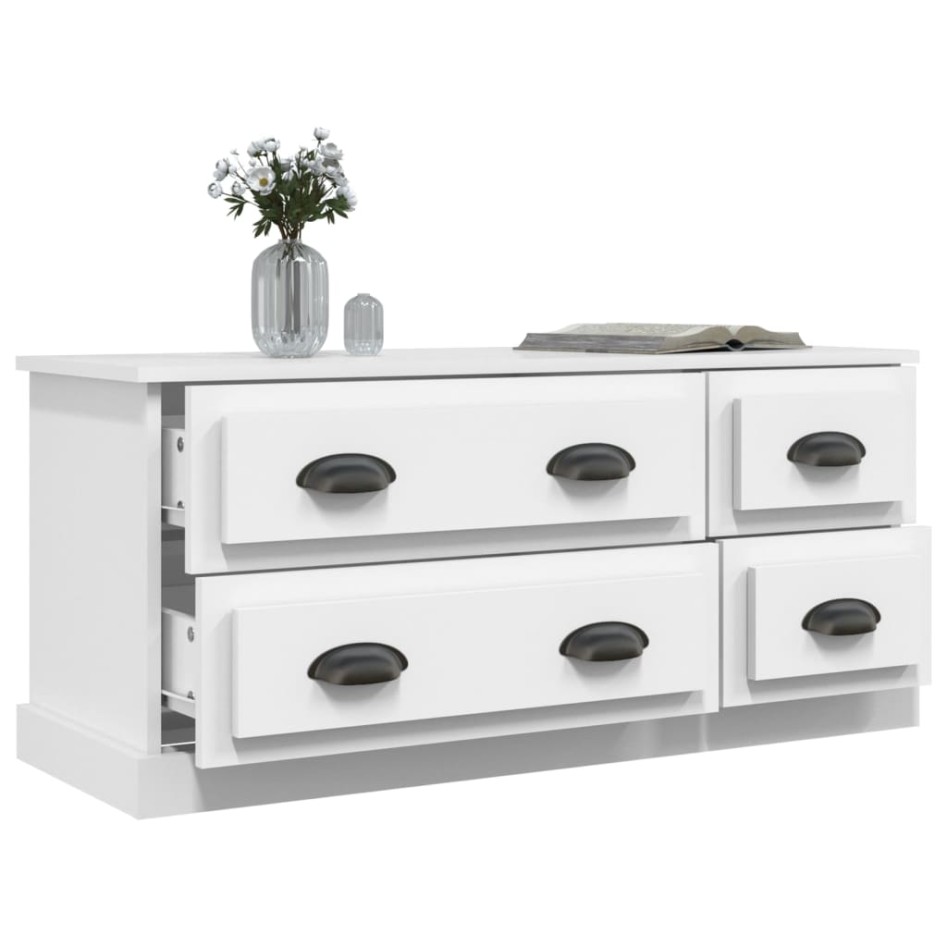 Mueble para TV madera contrachapada blanco 100x35,5x45