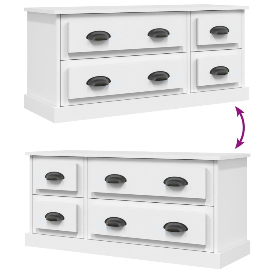Mueble para TV madera contrachapada blanco 100x35,5x45