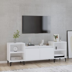 Mueble para TV madera contrachapada blanco 160x35x55