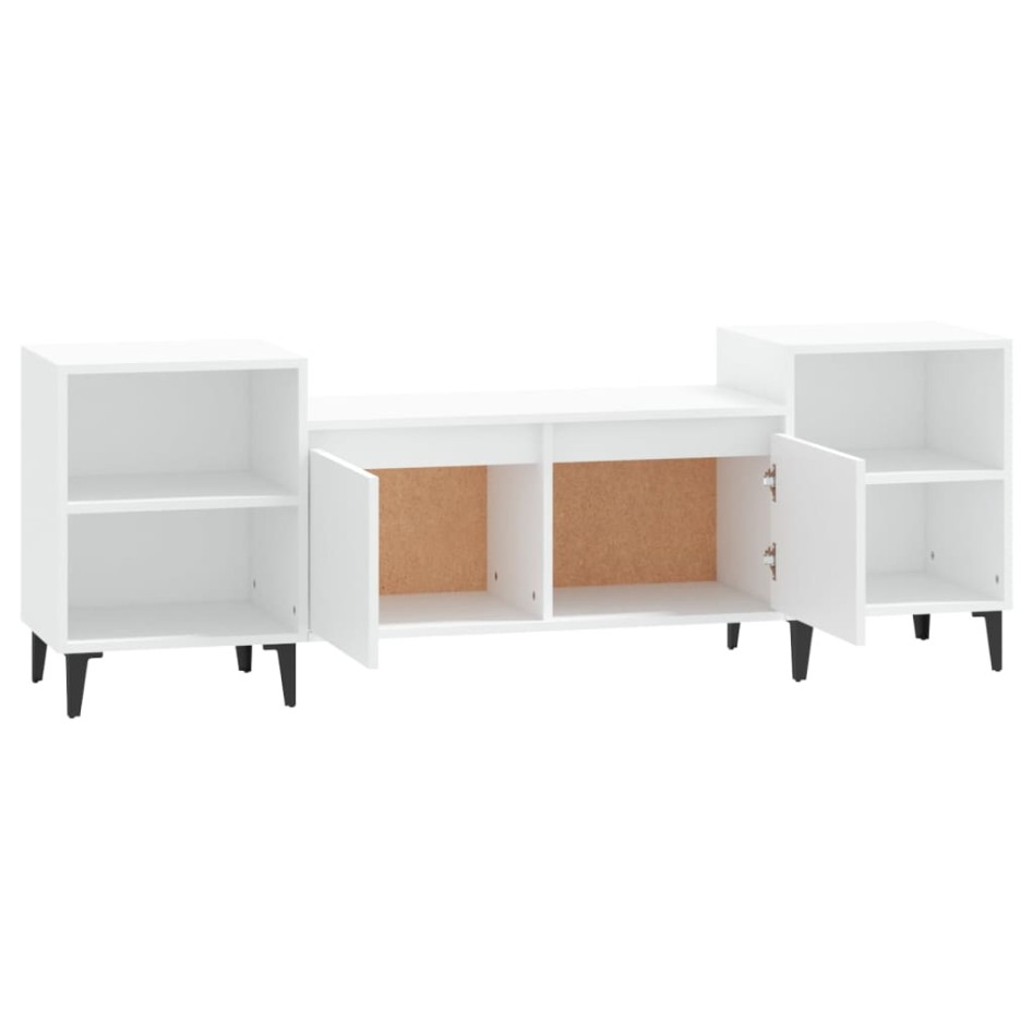 Mueble para TV madera contrachapada blanco 160x35x55