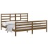 Estructura de cama madera maciza de pino marrón miel 200x200