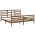 Estructura de cama madera maciza de pino marrón miel 200x200