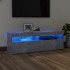 Mueble de TV con luces LED gris hormigón 120x35x40