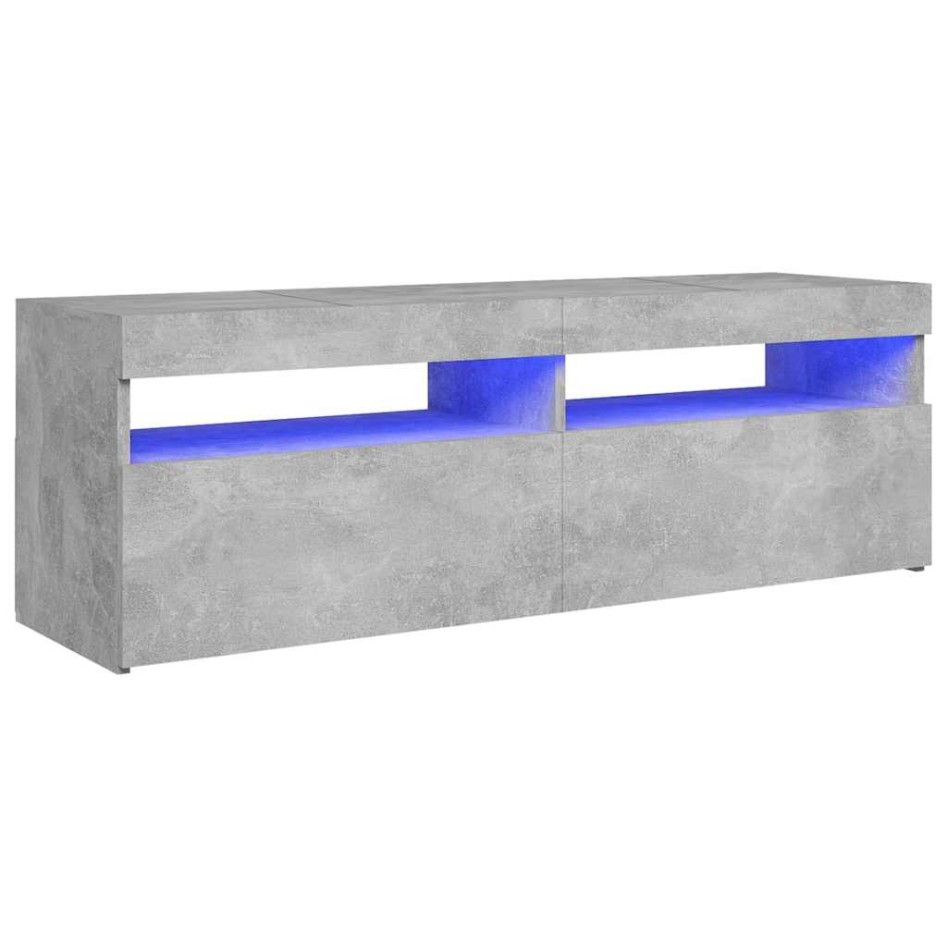 Mueble de TV con luces LED gris hormigón 120x35x40