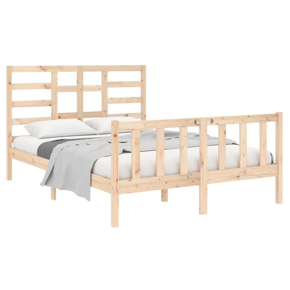 Estructura de cama madera maciza 120x190