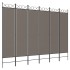 Biombo divisor de 6 paneles de tela gris antracita 240x200