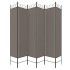 Biombo divisor de 6 paneles de tela gris antracita 240x200
