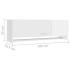 Armario de madera contrachapada blanco brillante 100x32,5x35