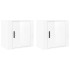 Mesitas de noche de pared 2 uds blanco brillante 50x30x47