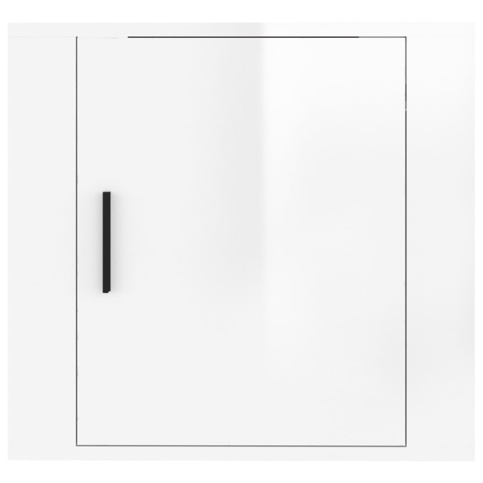 Mesitas de noche de pared 2 uds blanco brillante 50x30x47