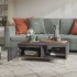 Mesa de centro madera contrachapada gris brillante 90x60x35