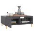 Mesa de centro madera contrachapada gris brillante 90x60x35