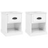 Mesitas de noche 2 uds madera blanco brillante 39x39x47,5