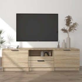 Mueble de TV madera contrachapada roble Sonoma 140x35x40