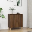 Aparador de madera contrachapada roble marrón 60x35x70 cm