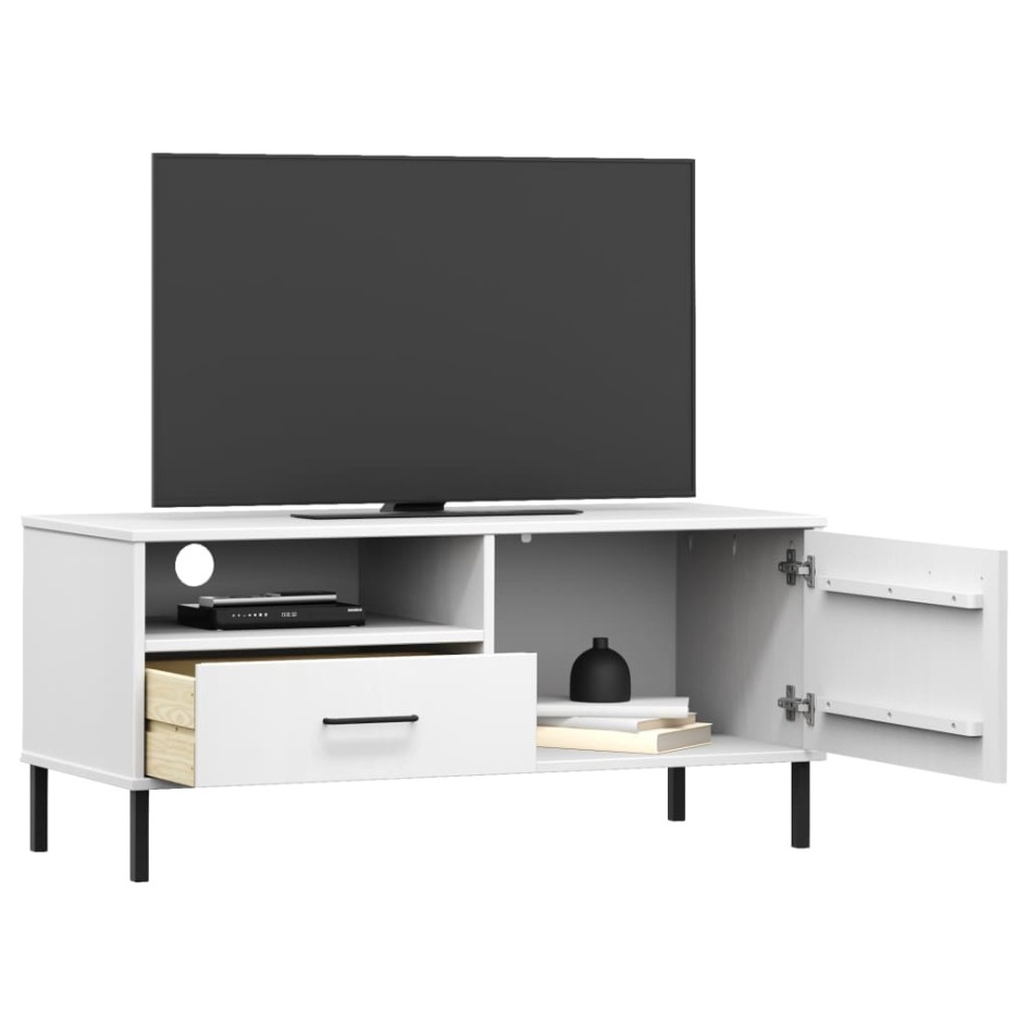 Mueble de TV con patas de metal OSLO madera maciza pino