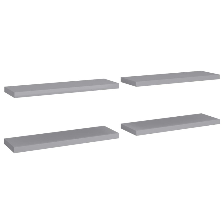 Estantes flotantes de pared 4 uds MDF gris 80x23,5x3,8
