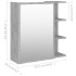 Armario espejo baño contrachapada gris hormigón 62,5x20,5x64