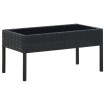 Mesa de jardín ratán sintético negro 75x40x37 cm