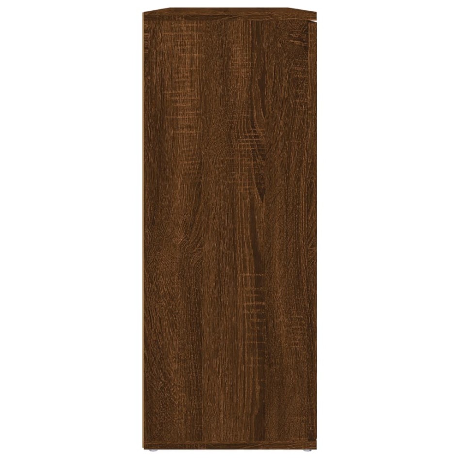 Aparador madera contrachapada roble marrón 91x29,5x75