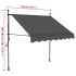Toldo manual retráctil con LED gris antracita 150