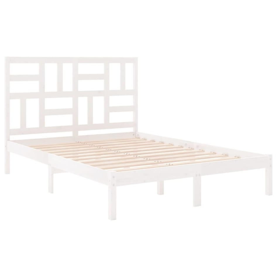 Estructura de cama madera maciza de pino blanca 120x200