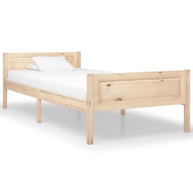 Estructura de cama sin colchón madera maciza de pino 100x200