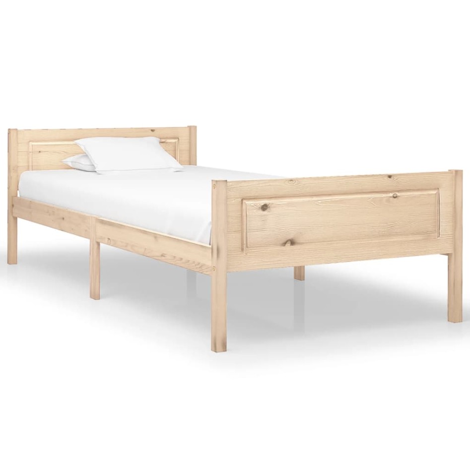 Estructura de cama sin colchón madera maciza de pino 100x200