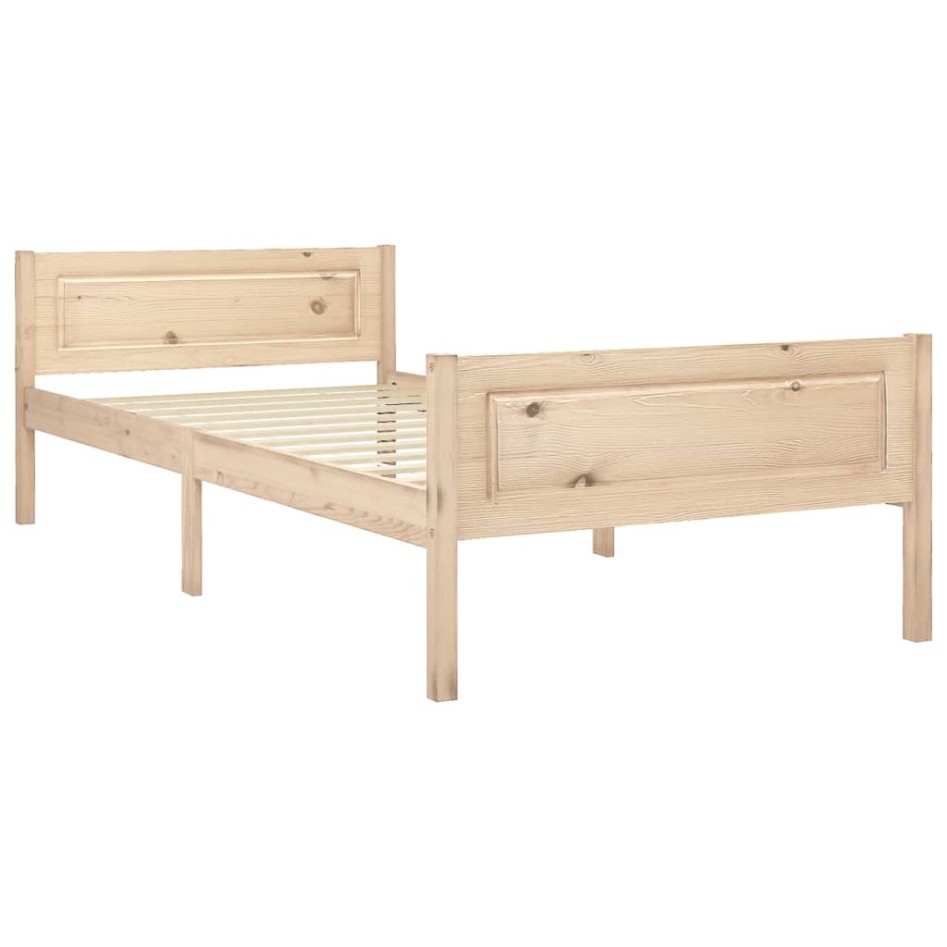 Estructura de cama sin colchón madera maciza de pino 100x200
