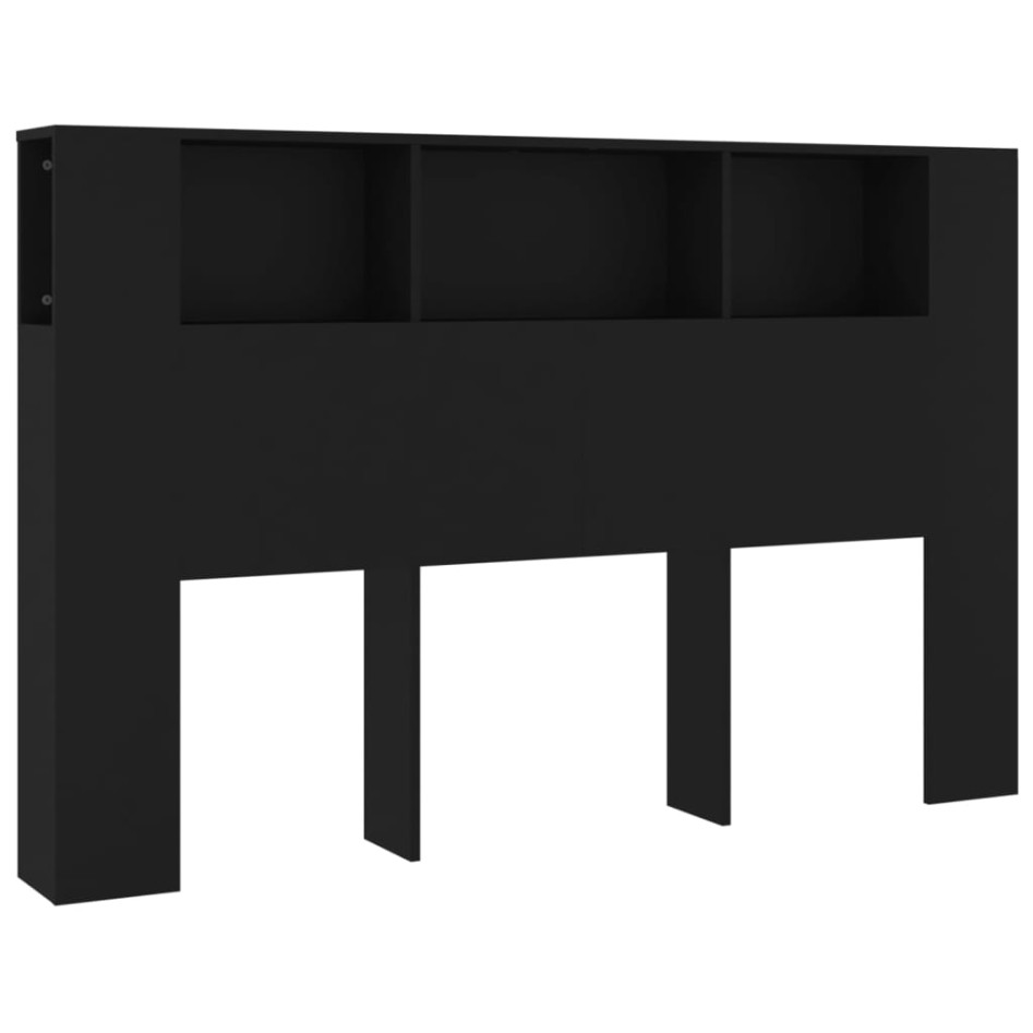 Mueble cabecero negro 160x18,5x104,5