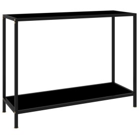 Mesa de consola negro vidrio templado 100x35x75