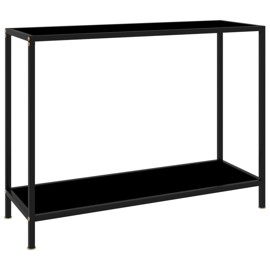 Mesa de consola negro vidrio templado 100x35x75