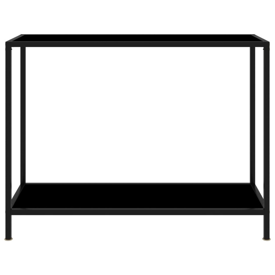 Mesa de consola negro vidrio templado 100x35x75