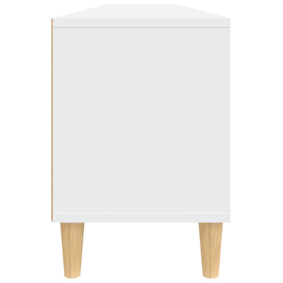 Mueble de TV madera contrachapada blanco 150x30x44,5