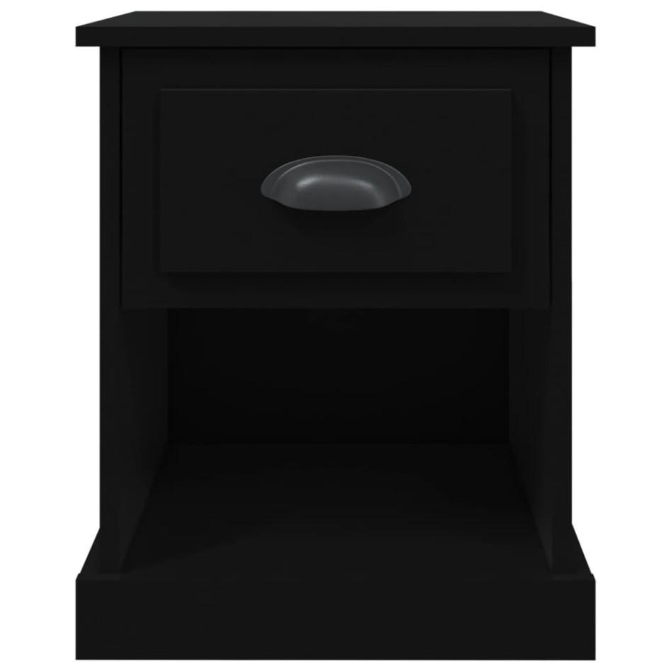 Mesitas de noche 2 uds madera contrachapada negro 39x39x47,5