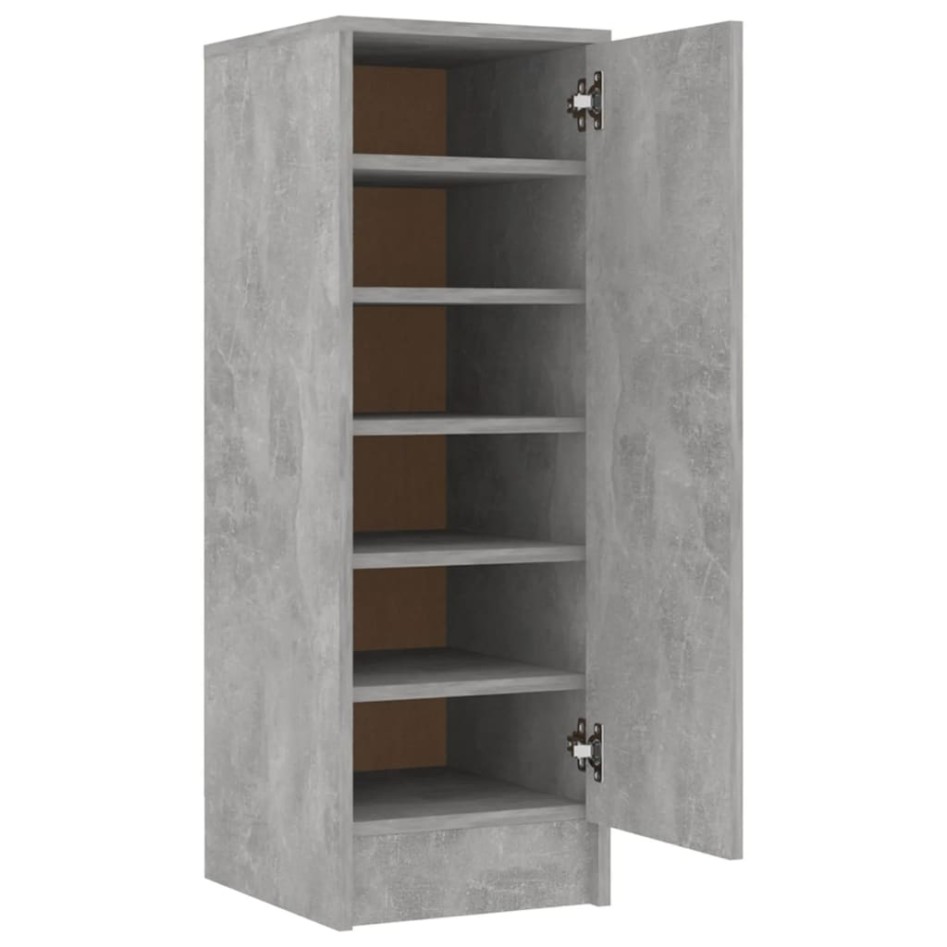 Mueble zapatero de aglomerado gris hormigón 32x35x92