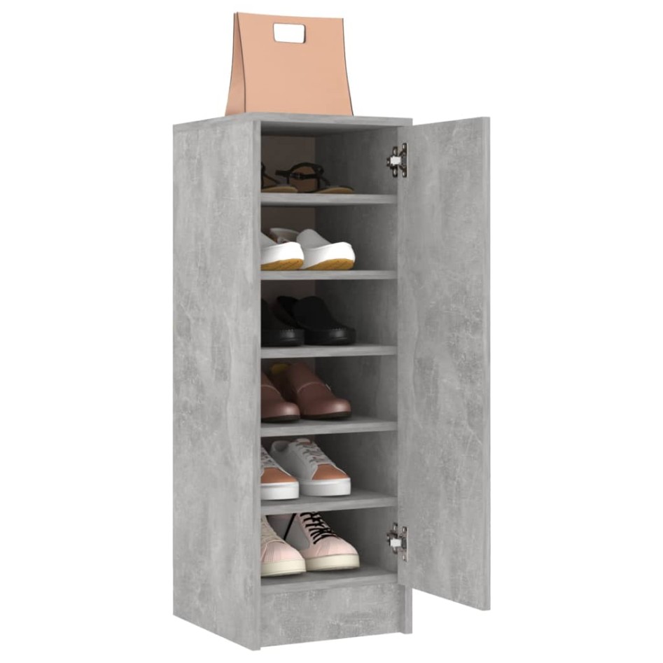 Mueble zapatero de aglomerado gris hormigón 32x35x92