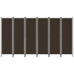 Biombo divisor de 6 paneles marrón 300x180 cm