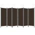 Biombo divisor de 6 paneles marrón 300x180