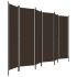 Biombo divisor de 6 paneles marrón 300x180