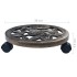 Soporte con ruedas de plantas 6 uds plástico color bronce 30