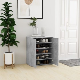 Mueble zapatero madera de ingeniería gris hormigón 60x35x70