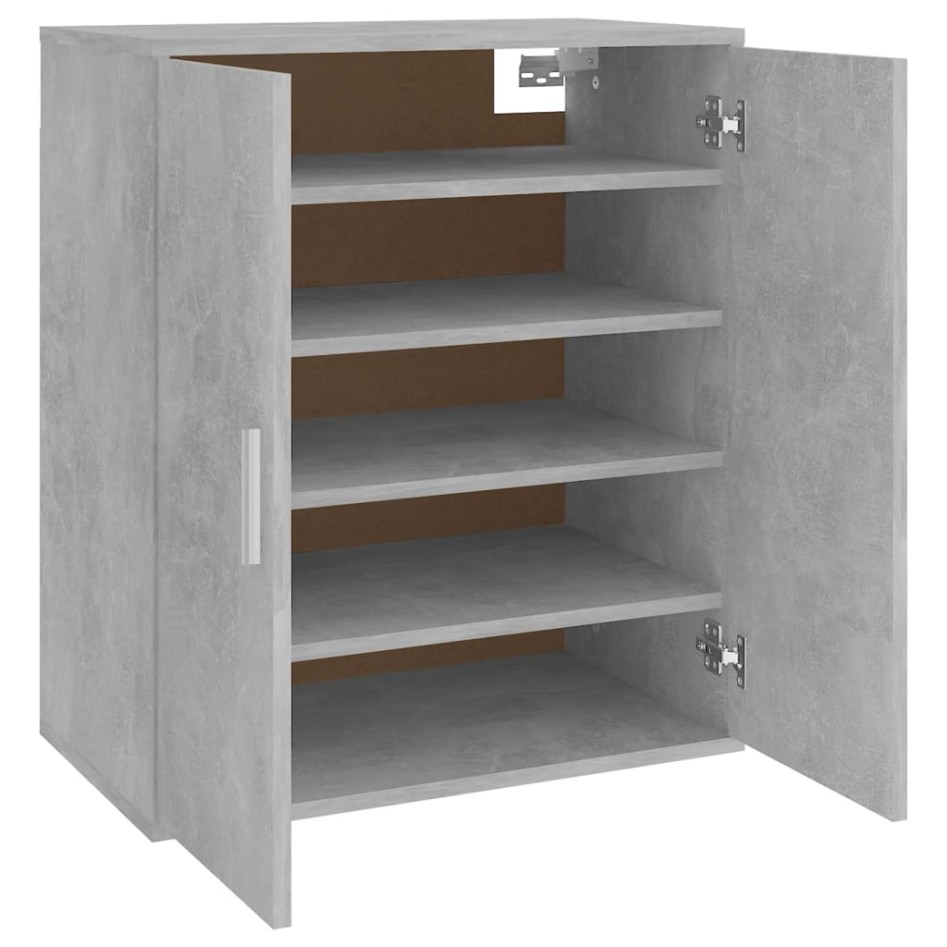 Mueble zapatero madera de ingeniería gris hormigón 60x35x70