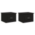 Mesitas de noche de pared 2 uds negra 41,5x36x28