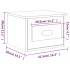Mesitas de noche de pared 2 uds negra 41,5x36x28