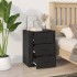 Mesita de noche madera contrachapada negro 50x36x60