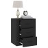 Mesita de noche madera contrachapada negro 50x36x60
