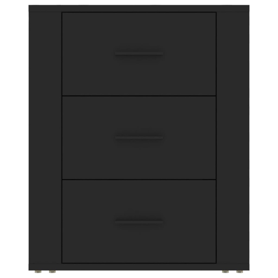 Mesita de noche madera contrachapada negro 50x36x60