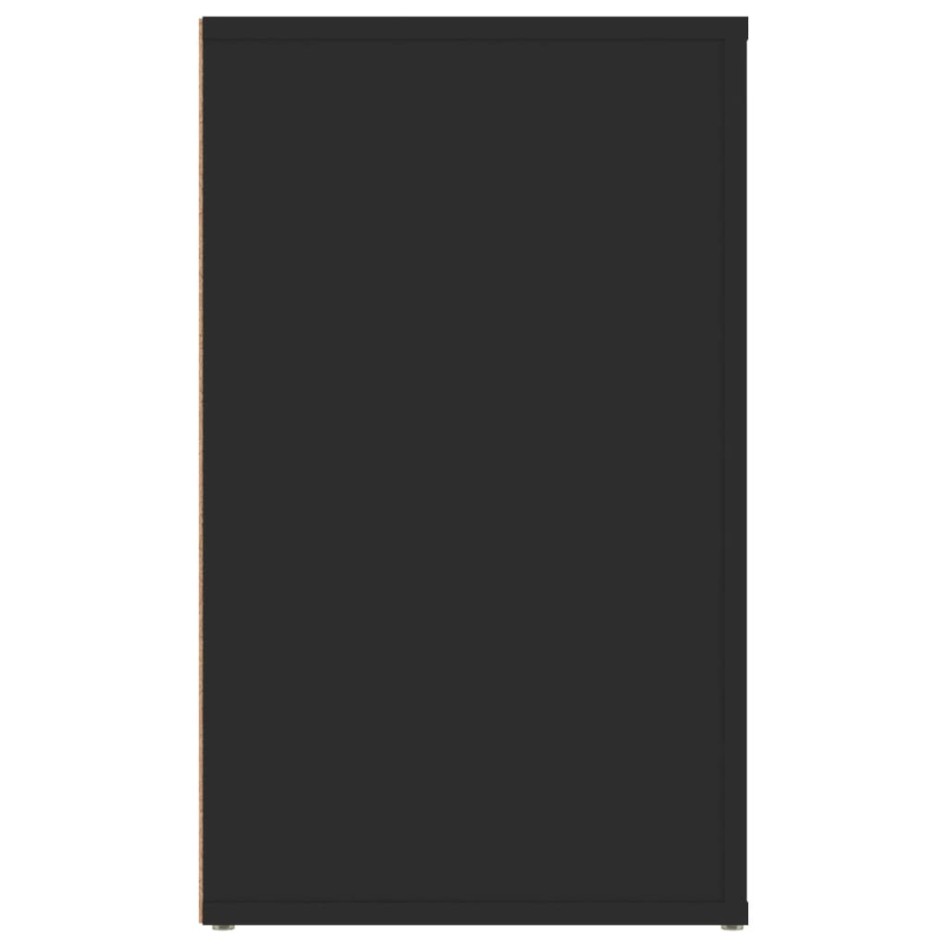 Mesita de noche madera contrachapada negro 50x36x60