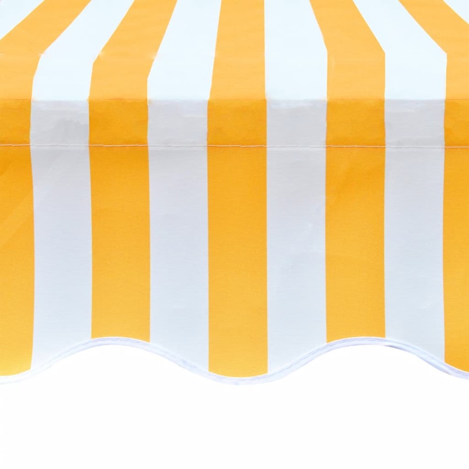 Toldo de lona naranja y blanco 450x300